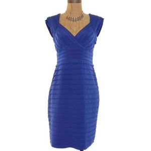 Adrianna Papell Blue sheath bondage dress